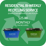 BI-WEEKLY RECYCLING START-UP FEE / MONTHLY SUBSCRIPTION WILL BE CREATED - A $25.00 charge will be processed automatically on the 1st of each month to cover service for that month.