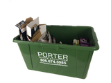 Porter Waste Solutions provides this green bin for your cardboard and paper recycling.