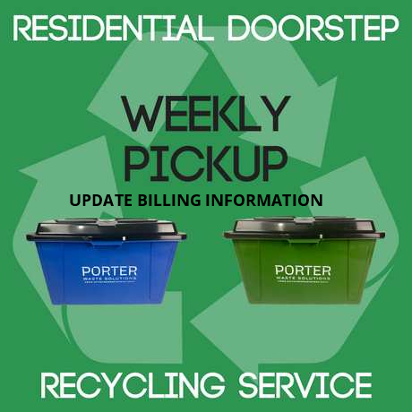 Porter Waste Solutions residential doorstep weekly pickup update billing information
